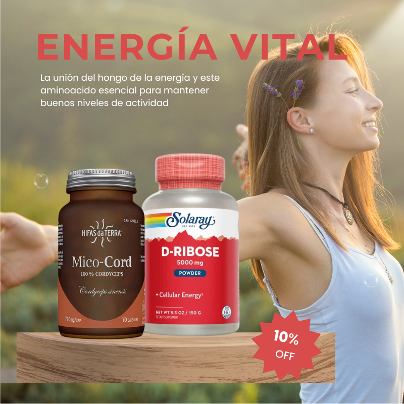 PACK ENERGÍA VITAL: Mico cord + D-ribosa para potenciar tu energía a lo más alto.