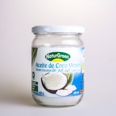 ACEITE DE COCO VIRGEN EXTRA, 430 ML - NATURGREEN - masquedietasonline.com 