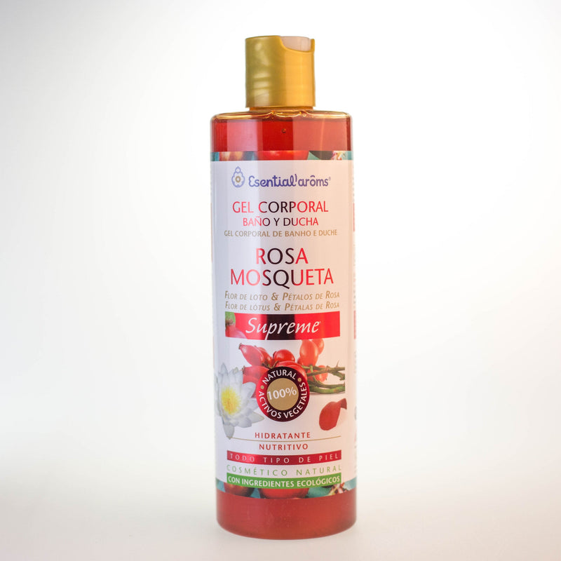 GEL CORPORAL BAÑO Y DUCHA ROSA MOSQUETA 500ML - ESSENTIAL - masquedietasonline.com 