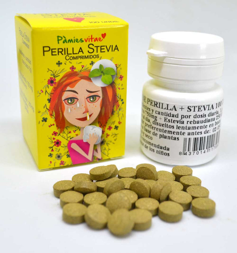 COMPRIMIDOS HOJA SECA STEVIA + PERILLA - PAMIES VITAE - masquedietasonline.com 