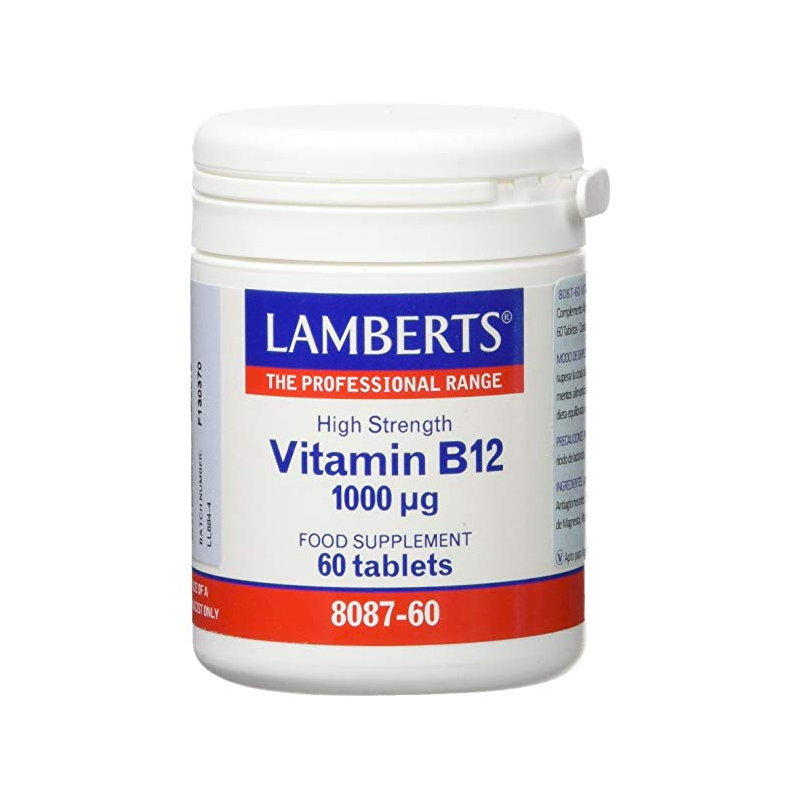 VITAMINA B12, 1.000 mcg, 60 comp. - LAMBERTS - masquedietasonline.com 