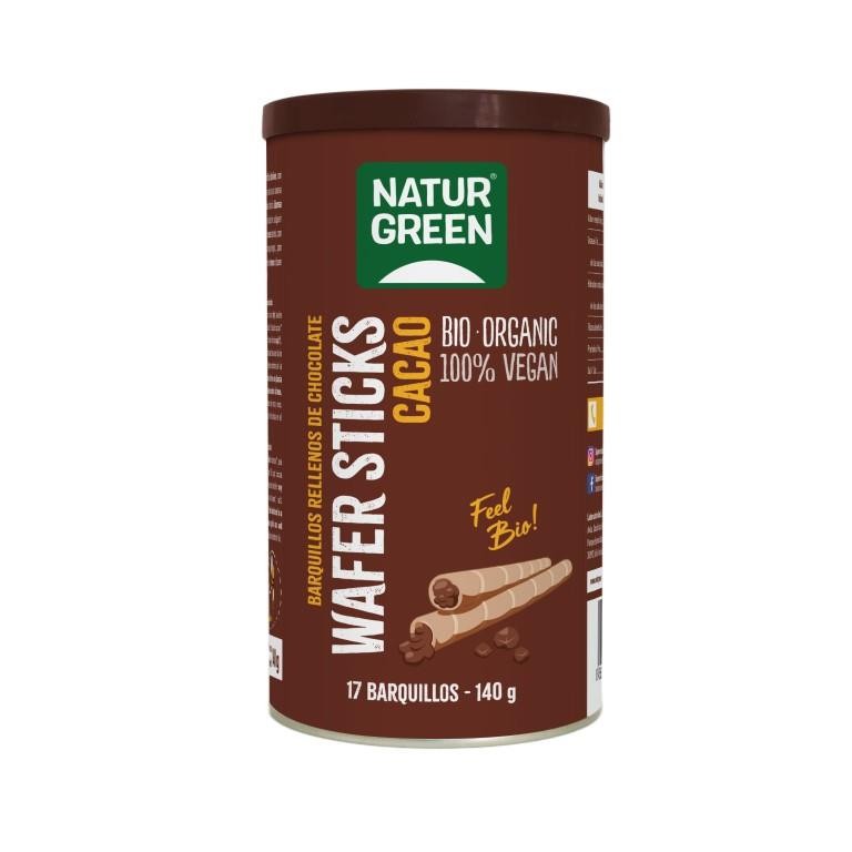 Barquillos stick rellenos de chocolate Bio 140g NaturGreen