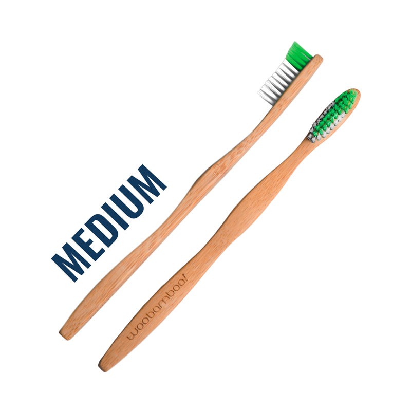 Cepillo de Dientes Bambu Adulto (Medio) Zero Waste Woobamboo