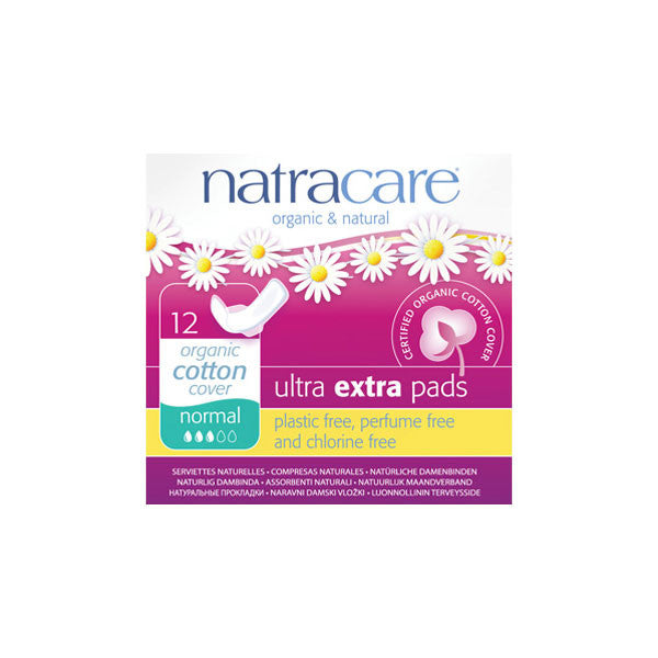 Compresa Ultra Extra Normal con Alas Bio 12 unidades Natracare