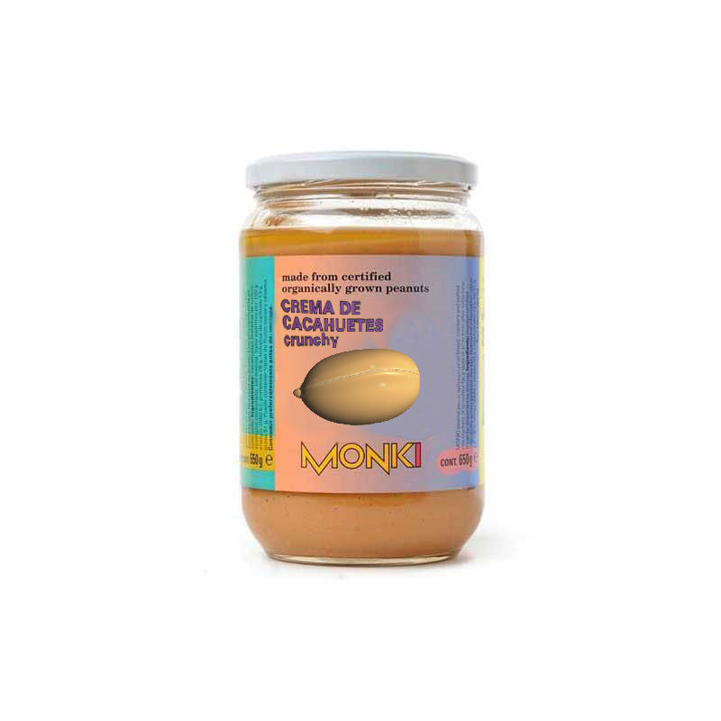 Crema de Cacahuetes Crujiente Bio 650g Monki