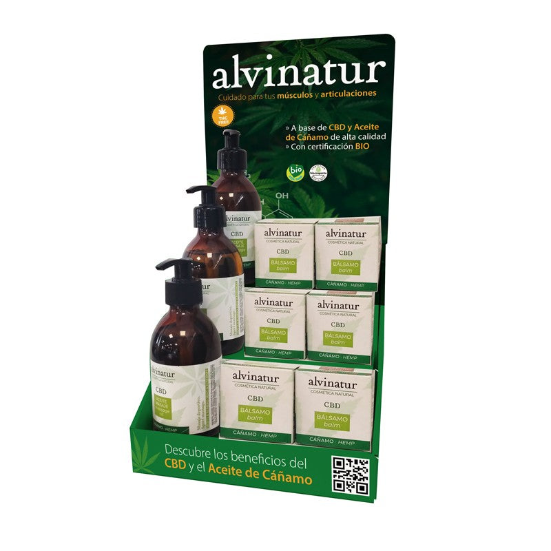 Expositor Aceite+Balsamo 9uds Alvinatur