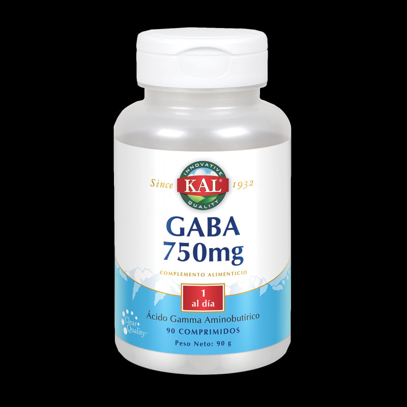 GABA 750 mg- 90 comprimidos. Sin gluten. Apto para veganos