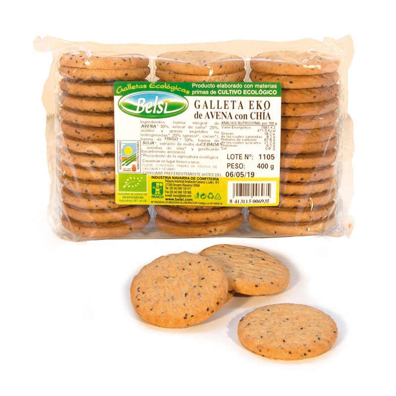 Galletas de Avena con Chia Bio 400g Belsi