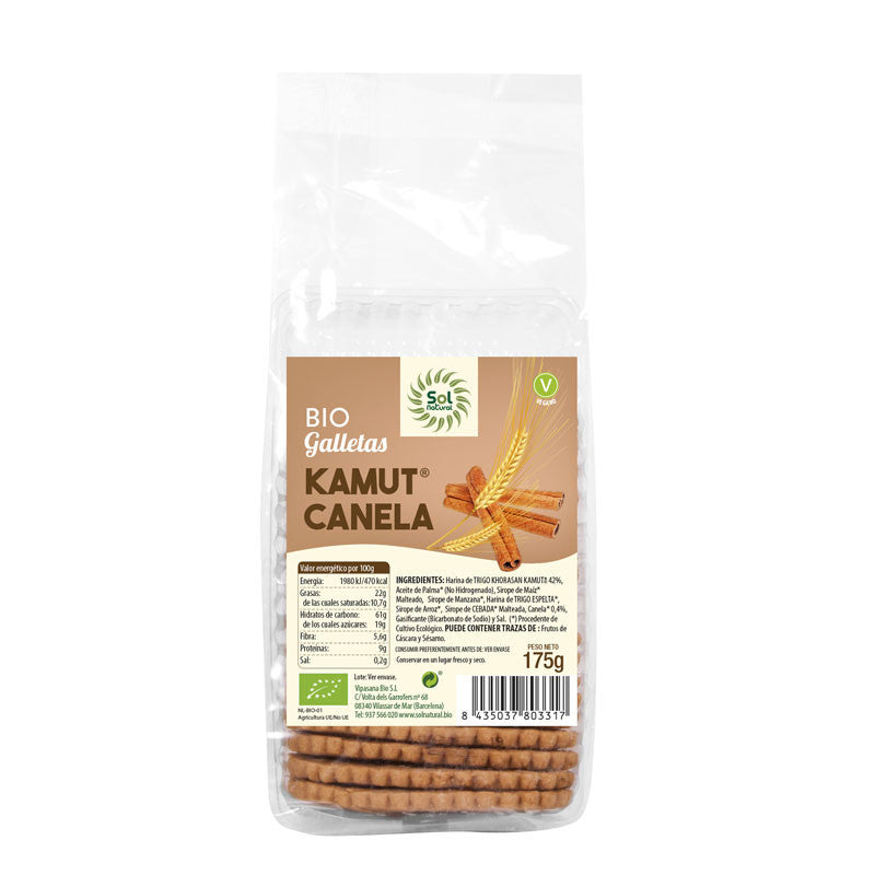 Galletas de kamut y canela bio 175g Sol Natural