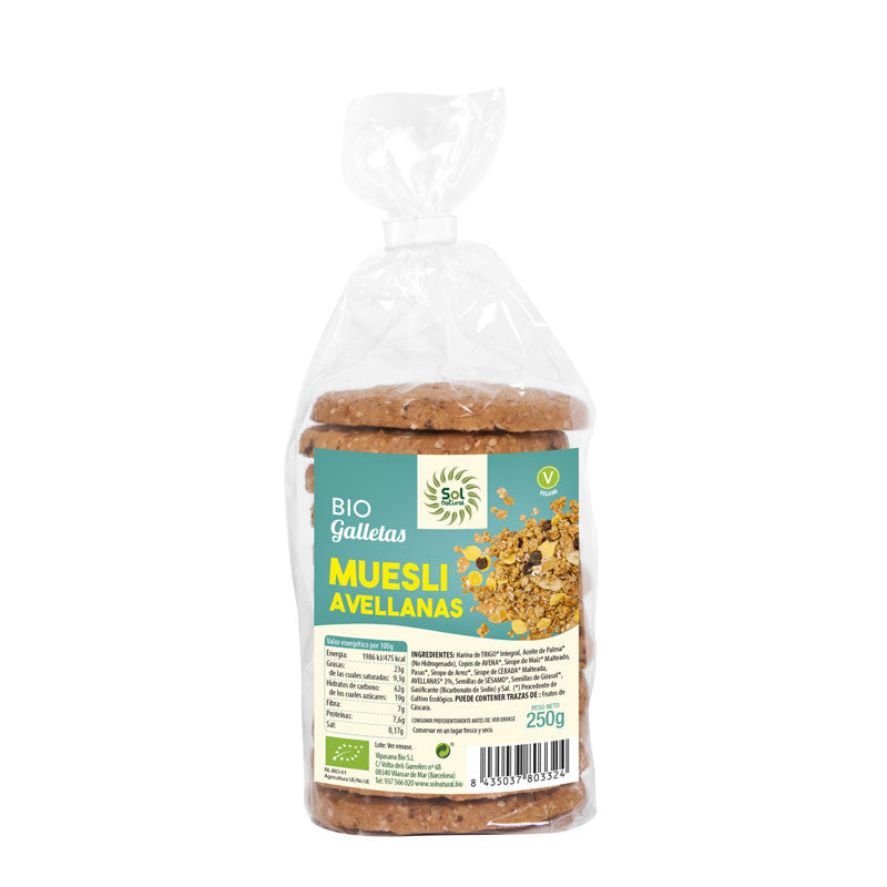 Galletas de Muesli con Avellanas bio 250g Sol Natural