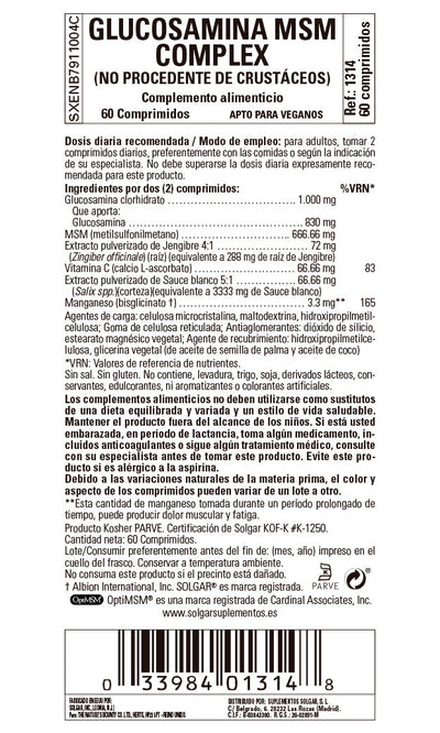 Glucosamina MSM Complex - 60 Comprimidos