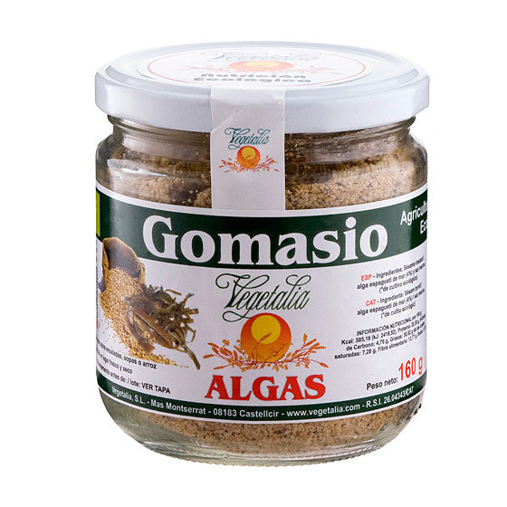 Gomasio con algas en bote de vidrio bio 160 g Vegetalia