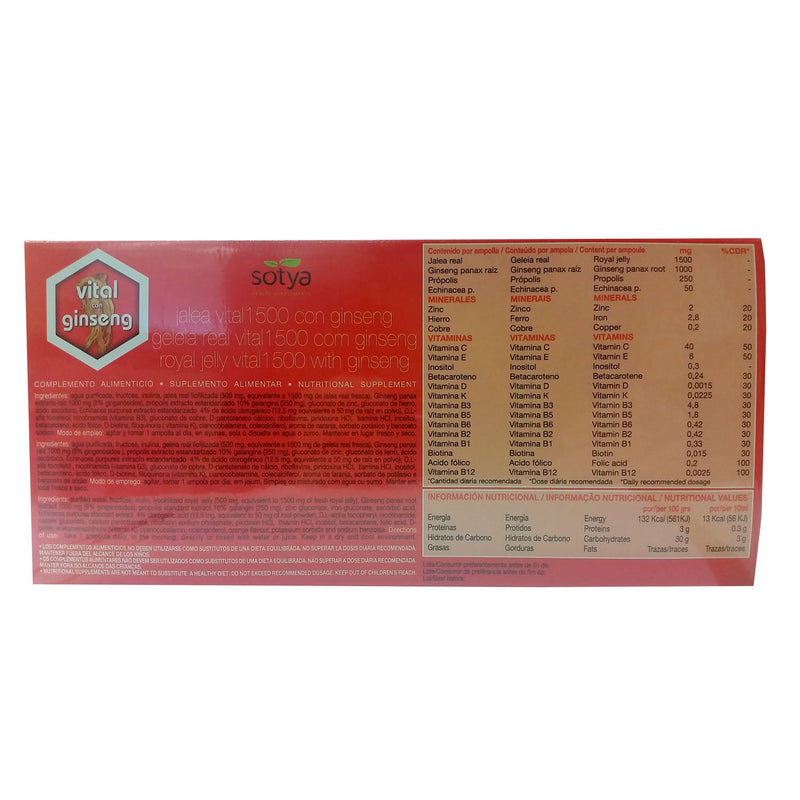 Jalea real vital con ginseng 20 viales Sotya