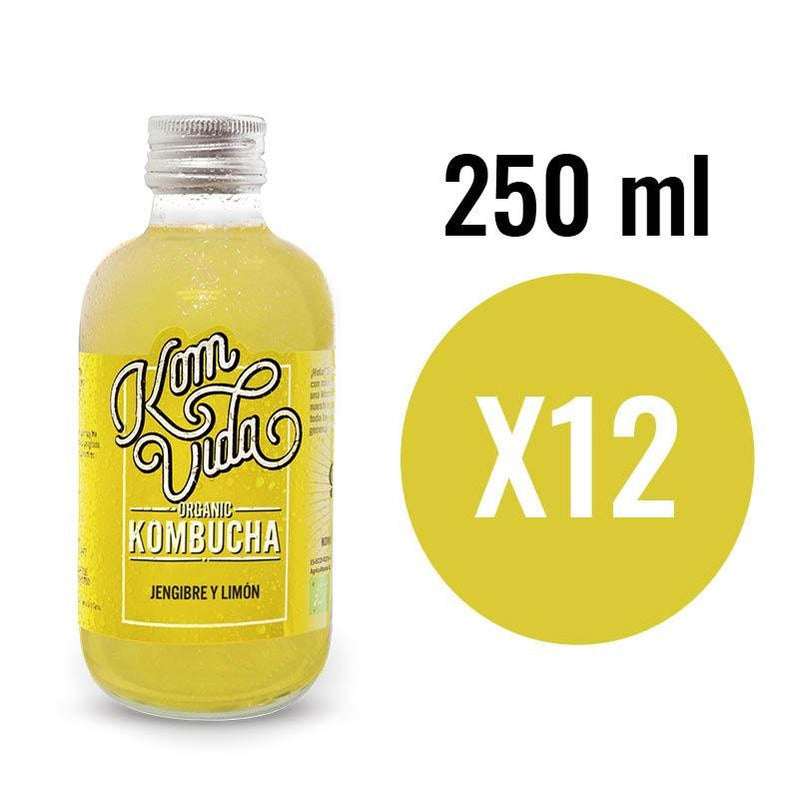 Kombucha Jengibre y Limón (Gingervida) Bio 12x250ml Komvida