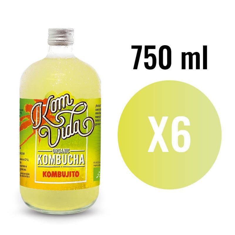 Kombucha Limon, Lima y Hierbabuena (Kombujito) Bio 6x750ml Komvida