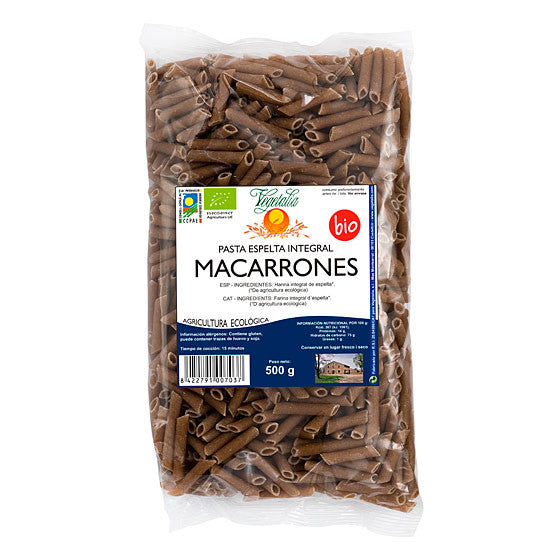 Macarrones de espelta integral bio 500 g Vegetalia