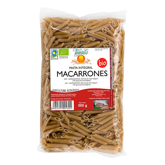 Macarrones trigo integral 500 g