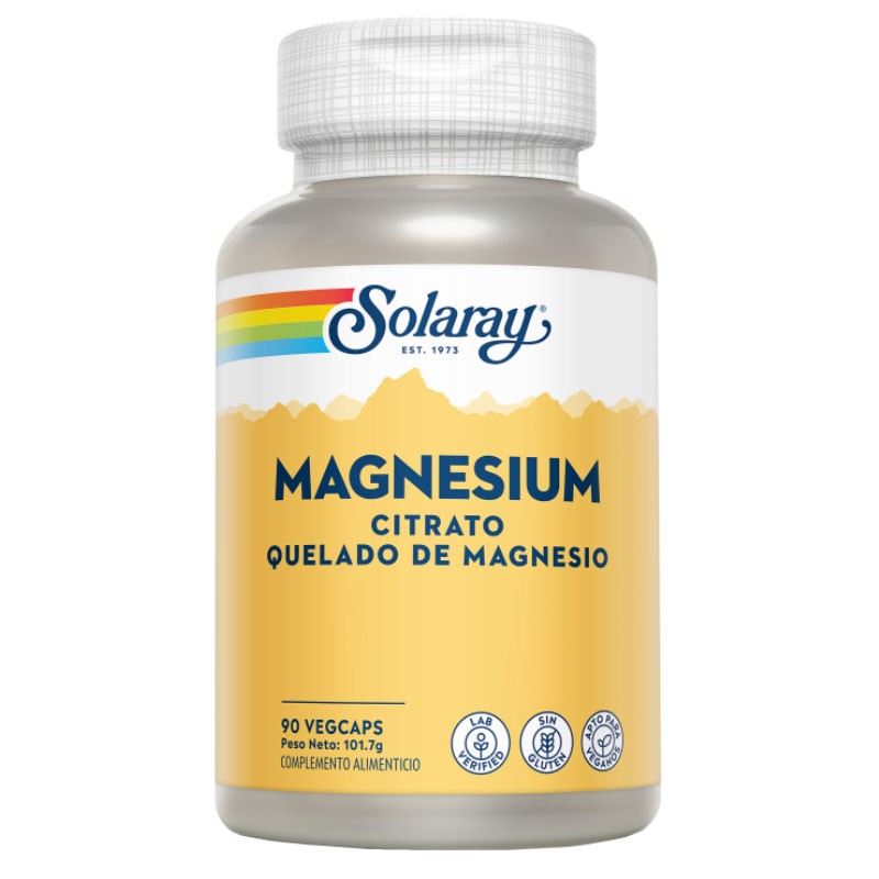 Magnesio citrato quelado 90vcaps Solaray