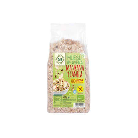 Muesli de avena Manzana y Canela sin gluten bio 425g Sol Natural