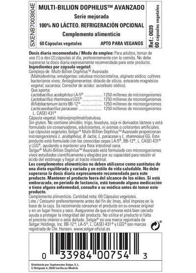 Multi-Billion Dophilus Avanzado  (Advance multibillion dophilus)- 60 Cápsulas vegetales