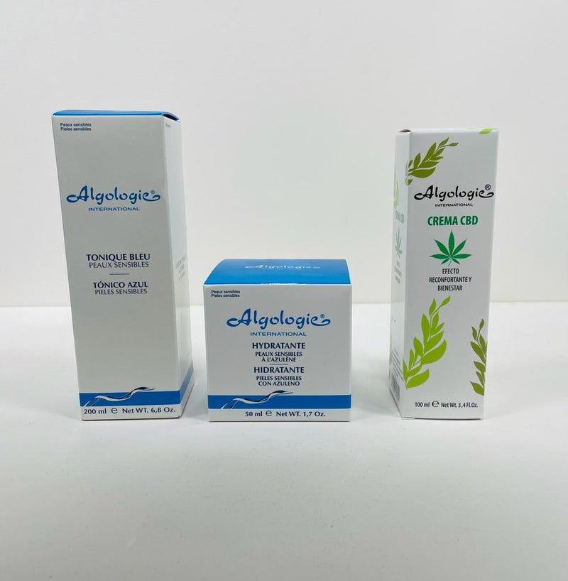 Pack Tónico Pieles Sensibles + Hidratante Antiedad azuleno Pieles Sensibles + Crema CBD