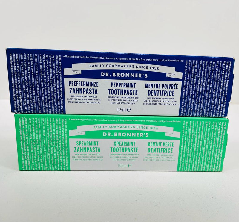 Pack Dentífrico de menta y Dentífrico de Hierbabuena - Dr. Bronner’s