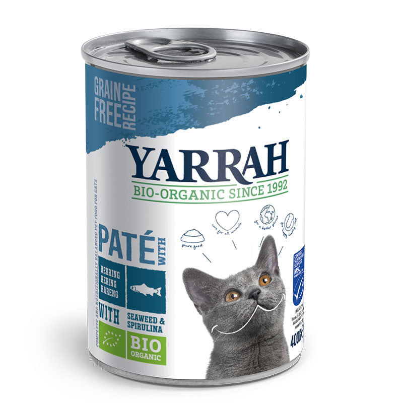 Pate de pescado con algas para gatos bio 400g Yarrah