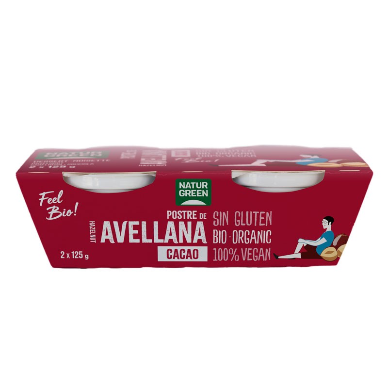 Postre de avellana chocolate Bio 2x125g Naturgreen