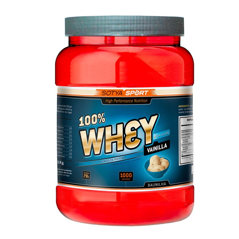 Proteina de suero de leche 100 % whey sabor vainilla 1kg Sotya