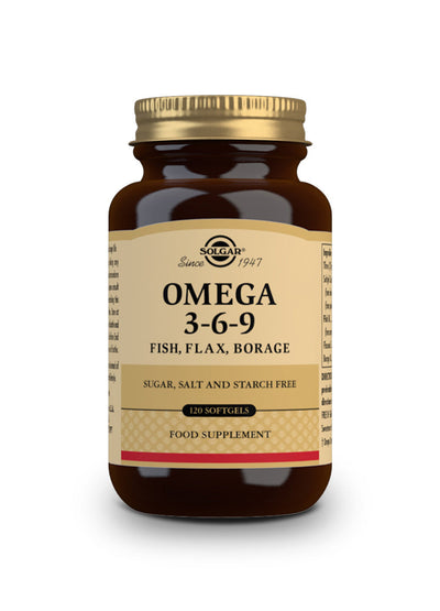 Omega 3-6-9 (Pescado, Lino y Borraja) 120 Cápsulas blandas - Solgar