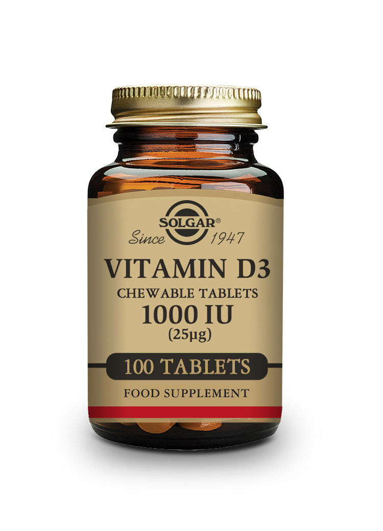 Vitamina D3 1000 UI  (25 µg) (Colecalciferol) - 100 comprimidos masticables