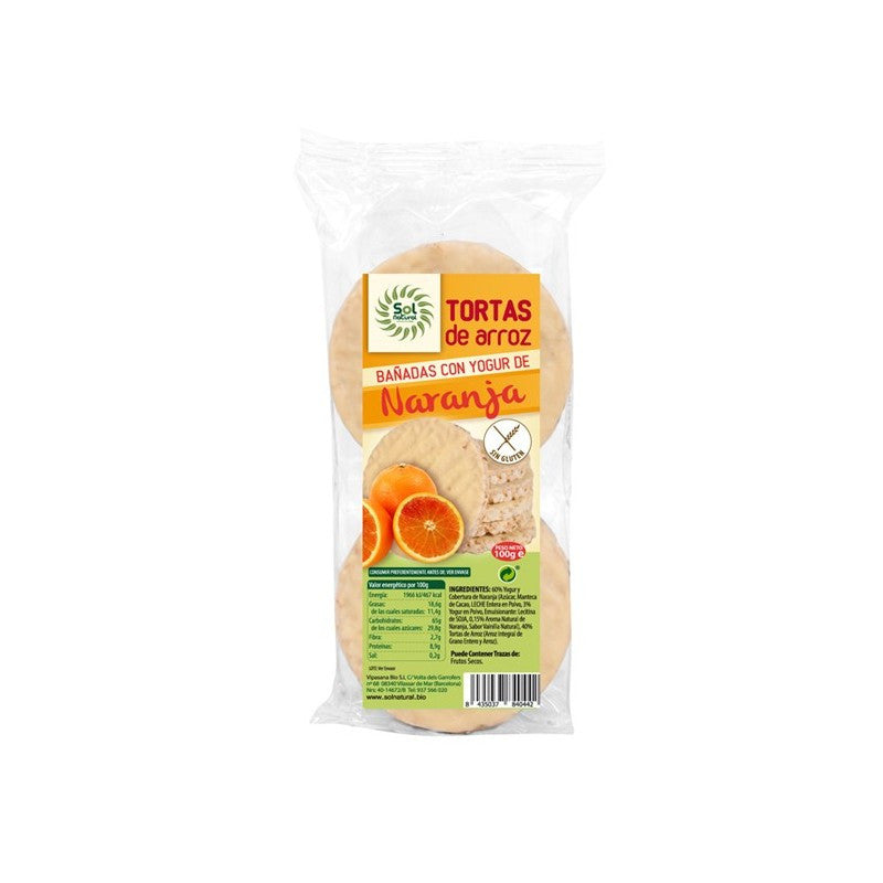 Tortitas de arroz yogur y naranja 100g Sol Natural