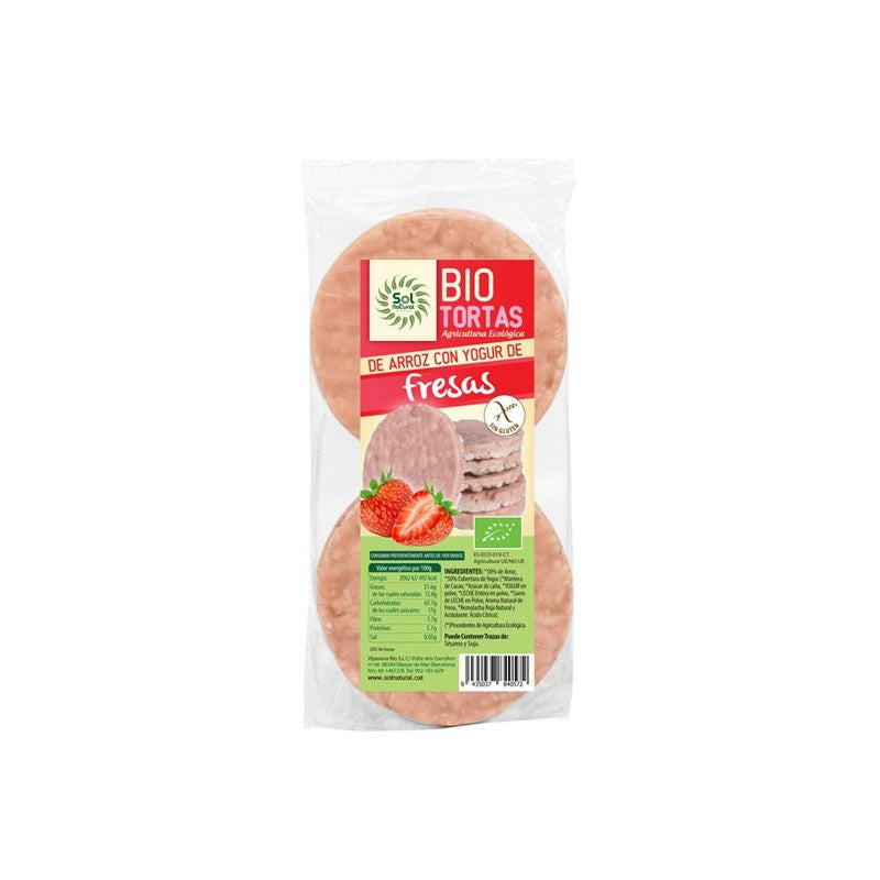 Tortitas de arroz yogurt con fresa bio 100g Sol Natural