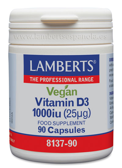 Vitamina D3 Vegana 1000 UI (25 µg) como colecalciferol