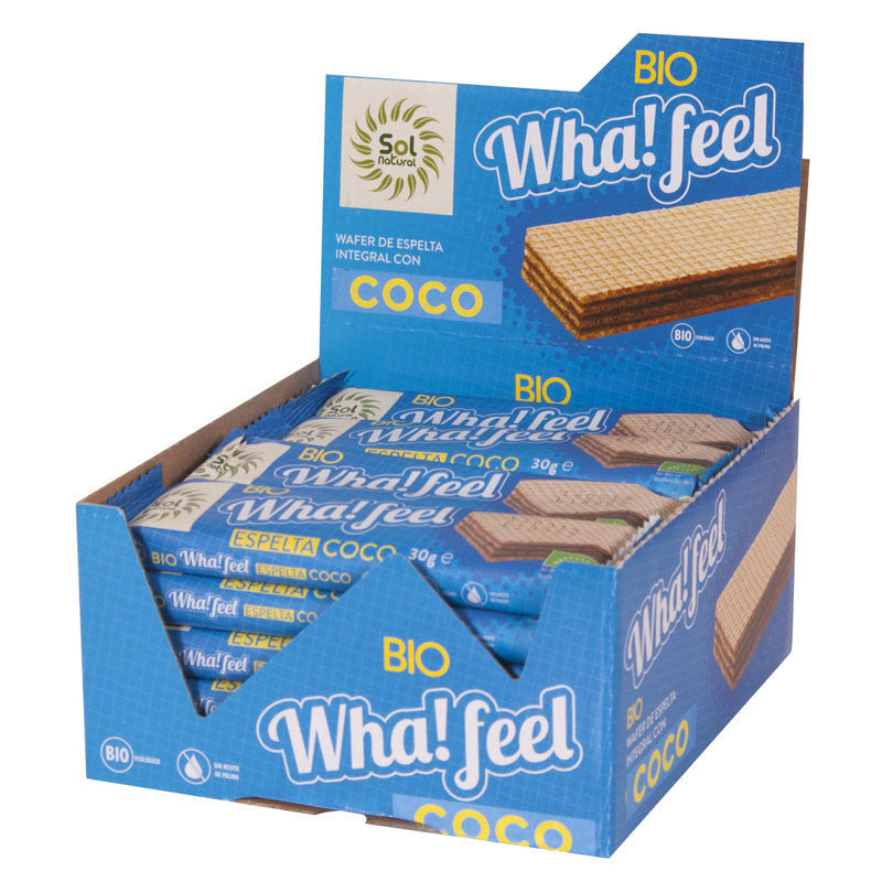 Whafeel Snack espelta y coco bio 20x30g Sol natural