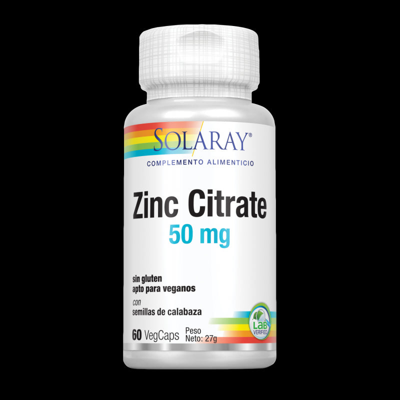 Zinc citrate -60 VegCaps. Sin gluten. Apto para veganos