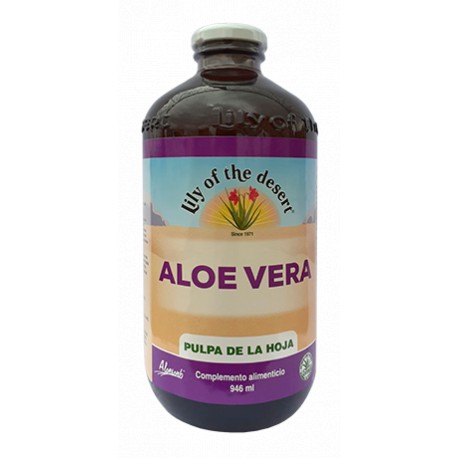 Zumo de Aloe Vera (Vidrio) Pulpa Hoja, 946ml - Lily of the Dessert