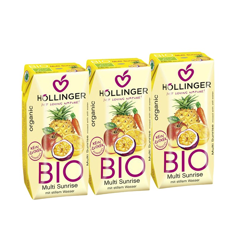 Zumo Multi Sunrise (multifrutas) Bio 3x200ml Hollinger